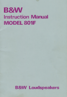 Bowers & Wilkins 801-F-Owner-Manual 